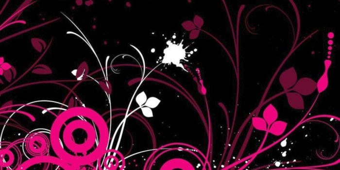 1024x819 Flower Wallpaper Pink And Black Wall Decor Light Flowers Hd