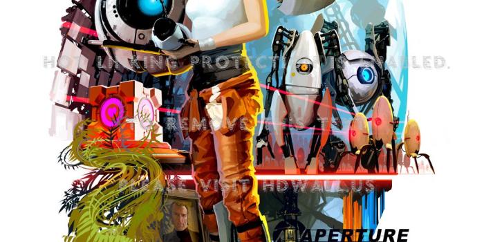 1084x1600 glados chell artwork portal wheatley