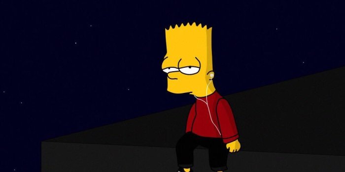 1000x1000 Bart Simpson Edit Wallpaper Sad