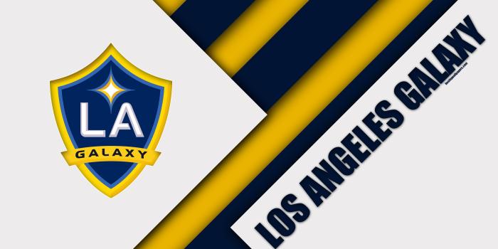 3840x2400 Download wallpapers Los Angeles Galaxy, material design, 4k, logo