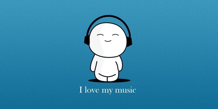 1920x1200 I Love My Music Cute Cartoon Wallpaper Blue #6 #2990 Wallpaper