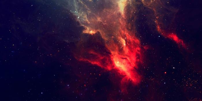 1920x1080 Hot Red Nebula Gas Clouds Deep Space Desktop Wallpaper