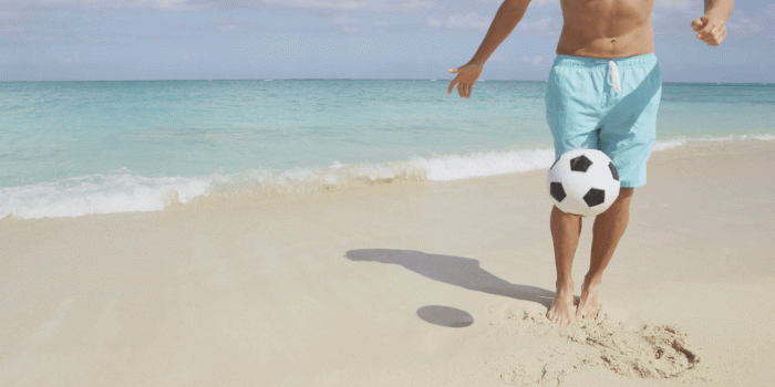1920x1080 Beach soccer - Man on beach playing football juggling soccer ball having  fun living healthy active lifestyle during summer travel vacation holidays  on