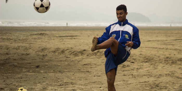 4206x3254 Man Playing Soccer On Beach - Free Stock Photo, Image, Wallpaper, HD