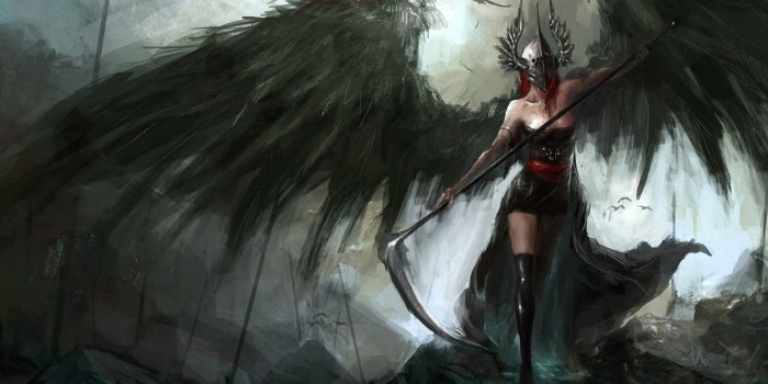 1332x850 Wallpaper dark, demon, fantasy, stockings, wings, birds, angel