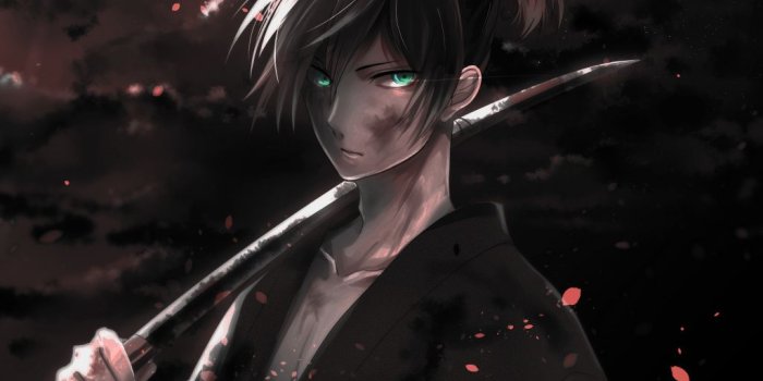 1024x768 Download 1024x768 wallpaper warrior, yato, noragami, dark, anime boy