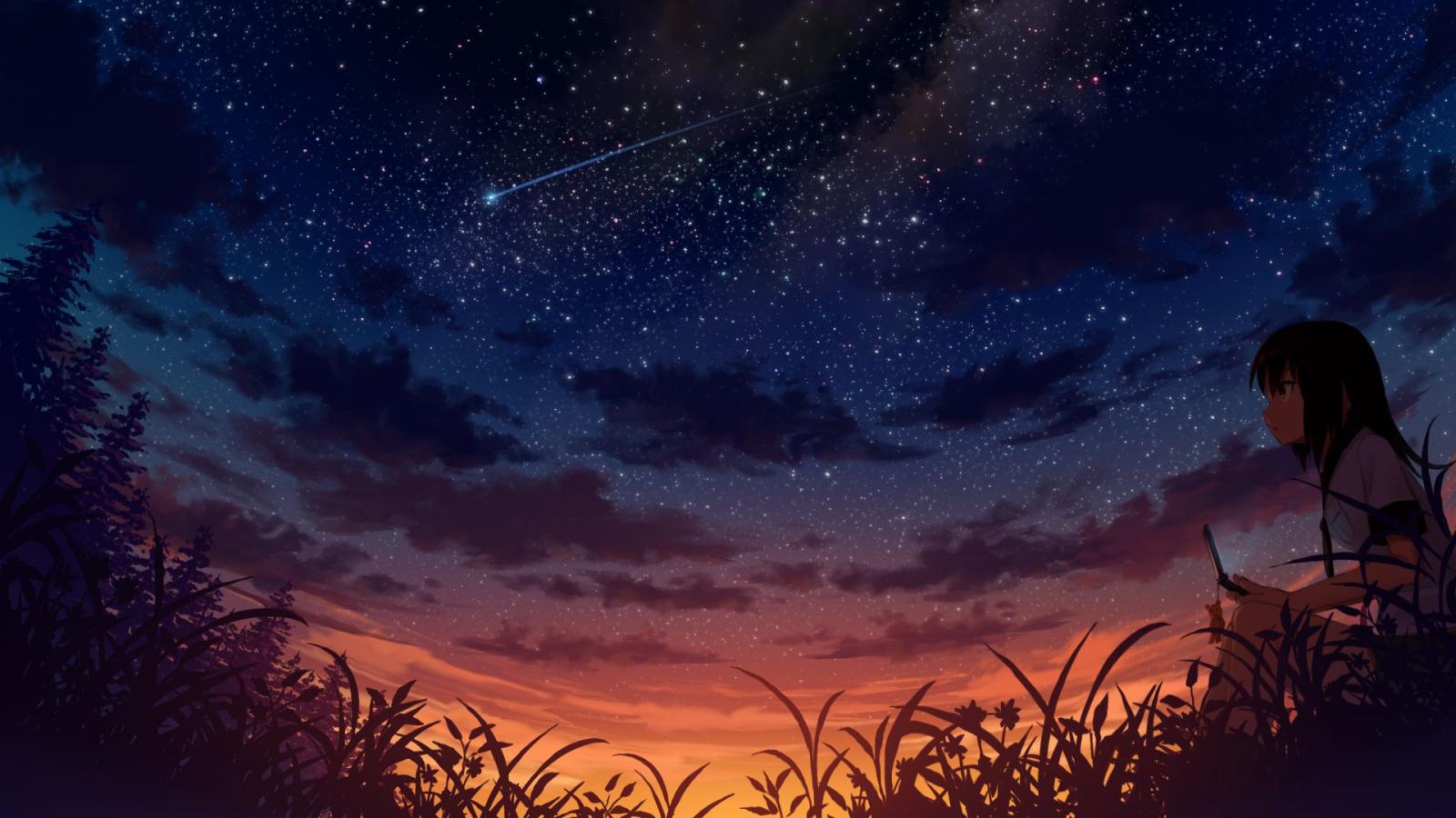 1920x1080 Starry Sky wallpaper | Background in 2019 | Anime scenery wallpaper