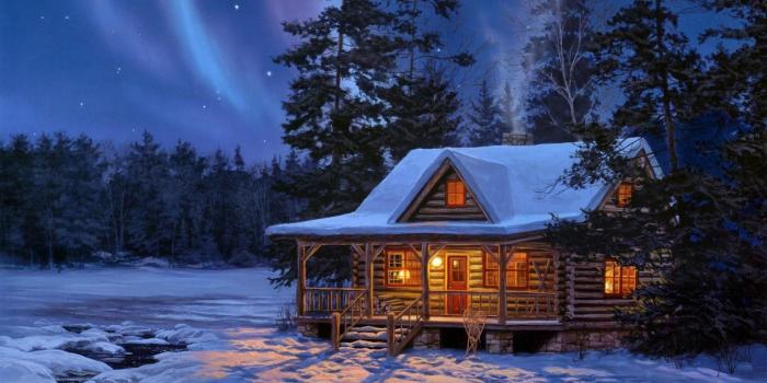 1920x1080 65+ Log Cabin Winter Wallpapers - Download at WallpaperBro