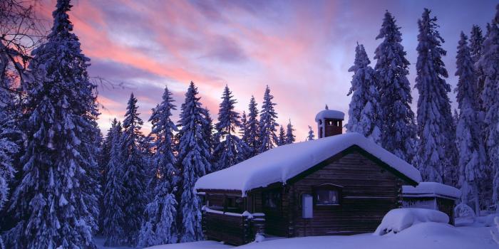 1920x1080 Download hd wallpapers of Log, Cabin, In, The, Wood, In, Winter