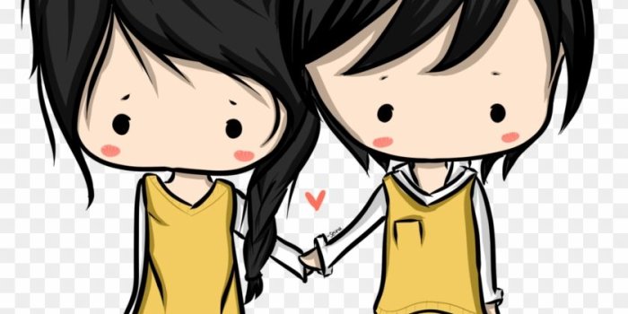 840x996 Cute Couple Png - Anime Couple Chibi - Free Transparent PNG Clipart