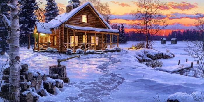 1920x1200 60+ Winter Log Cabin Desktop Wallpapers - Download at WallpaperBro