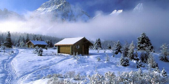 1680x1050 Snow fog cabin | log cabins | Winter wallpaper, Mountain cottage