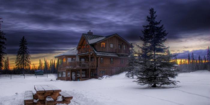1920x1080 Logs Tag Wallpapers: Snowbound Log Cabin Mountains Hdr Snow Winter