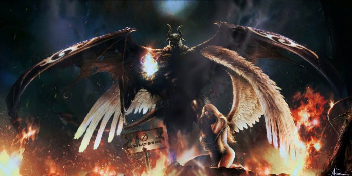 3000x1457 Angels Vs Demons Wallpaper HD Download Desktop Wallpapers Background