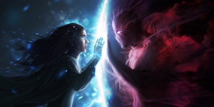 1920x1080 Game application poster, angel, demon, abstract, fantasy art HD