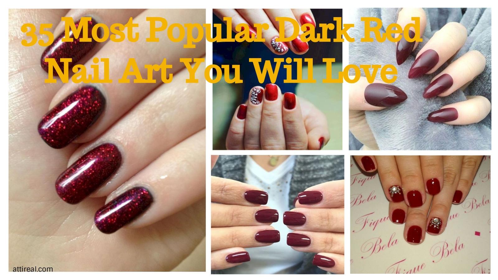 2560x1440 35 Most Popular Dark Red Nail Art You Will Love - attireal.com