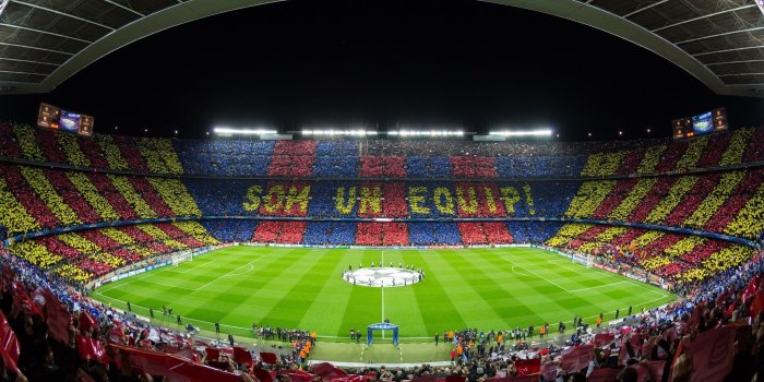 2048x1152 HD wallpaper: FC Barcelona, soccer clubs, Camp Nou, Champions League