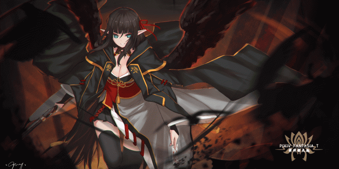 1920x1080 Wallpaper Demon Girl, Wings, Dark Theme, Elf Ears - WallpaperMaiden