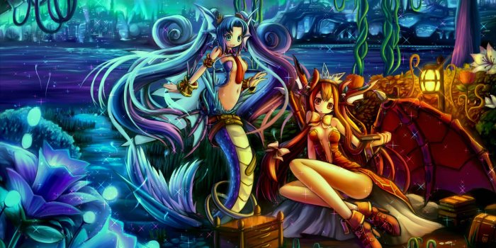 1920x1080 Mermaid and Winged Demon Girl 1080p from Shadow of Death - hosted by