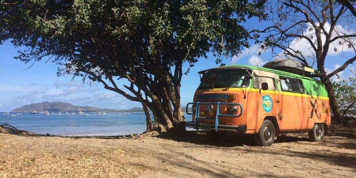 1024x768 Argentina to Alaska VW Bus, Tamarindo beach, Costa Rico.