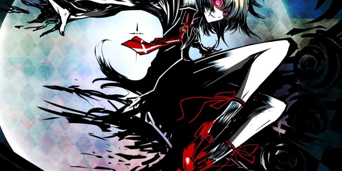 1600x1000 Red and Black Hair Anime Girl With Demon Eyes | Hair style Ideas