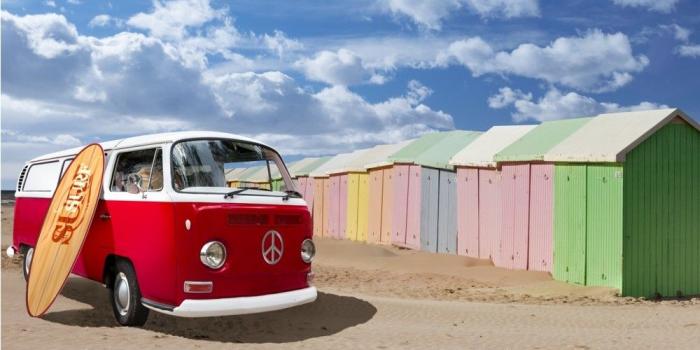 1000x1000 VW Campervan Beach Wall Mural Wallpaper