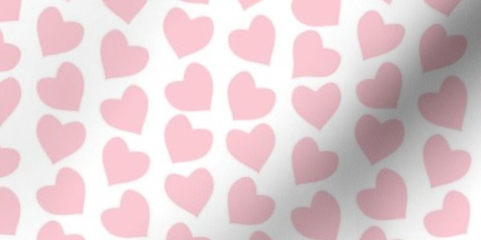 900x900 Fabric by the Yard Valentines joy // white background pastel pink hearts