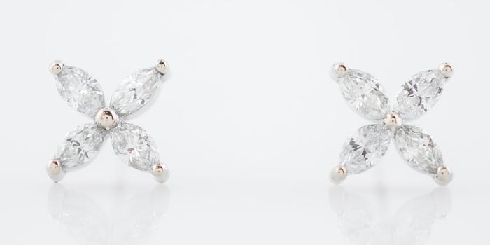 1600x1200 Earrings Modern .60 Marquise Cut Diamonds in 14k White Gold