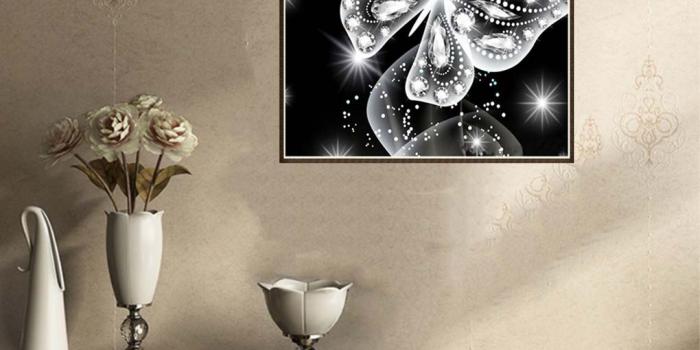 1020x1020 5D DIY Pink Butterfly Diamond Painting Rhinestone Cross Stitch Crystal  Animal Art Needlework Home Office Embroidery