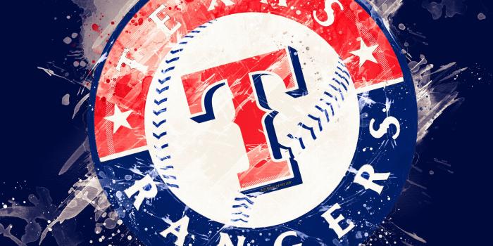 3840x2400 Download wallpapers Texas Rangers, 4k, grunge art, logo, American