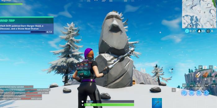 1920x1080 Fortnite: visit Drift painted Durr Burger Head, dinosaur, Stone Head