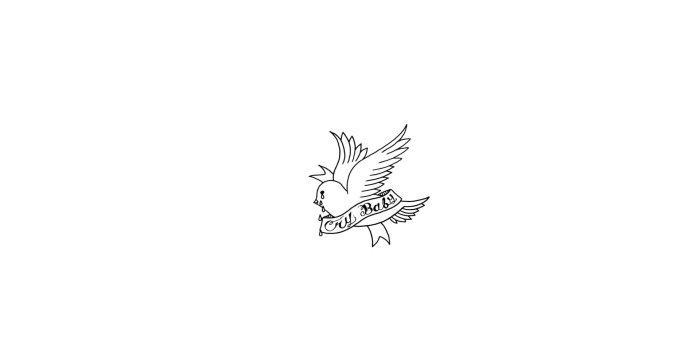 1920x1080 Black and white bird illustration, lil peep, crybaby, gothboiclique