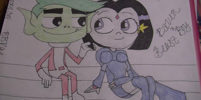 1920x1080 BBRae 80's comic costumes TTG style - Beast Boy & Raven Photo