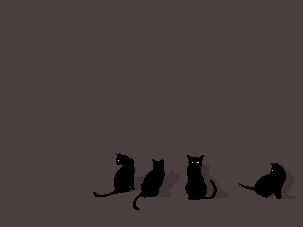 1024x768 1024x768 Four Black Cats desktop PC and Mac wallpaper
