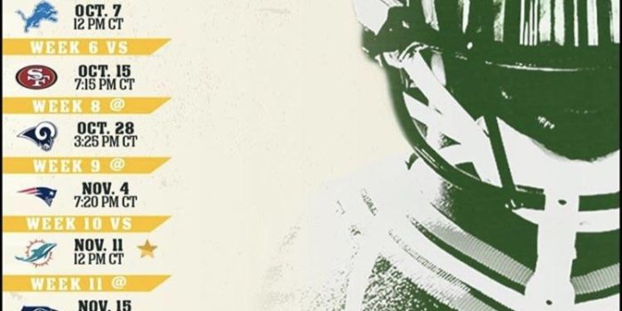 750x1334 2018 schedule wallpaper : GreenBayPackers