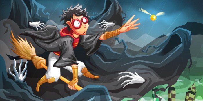 1332x850 Wallpaper rain, the game, art, glasses, Harry Potter, harry potter