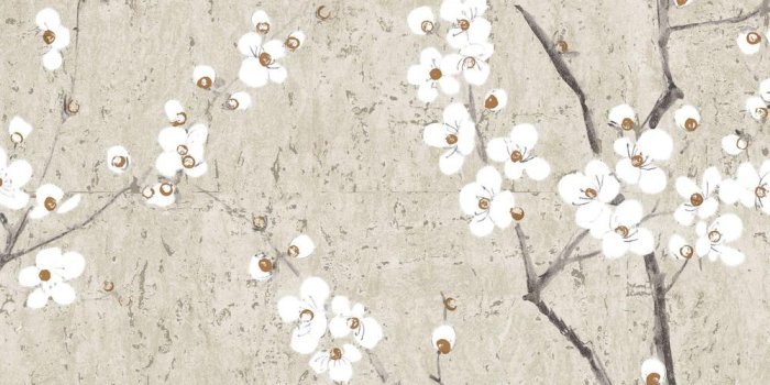 1000x1000 Graham & Brown Kyoto Sakura Soft Gray / White / Pink Wallpaper