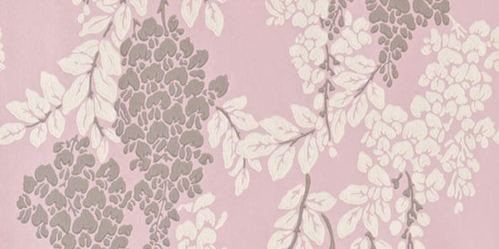 1000x1000 Farrow & Ball Wisteria Wallpaper BP2209 Rose Pink / Off White / Grey