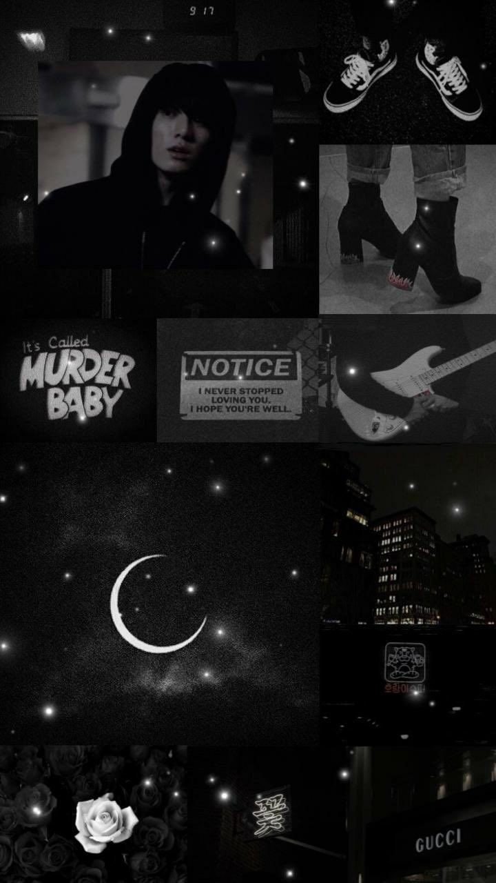 720x1280 Jungkook Black Aesthetic Wallpaper / Credits to Twitter