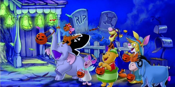 1366x768 Disney Pooh Halloween Desktop Wallpaper - 1366x768