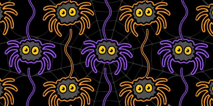 1080x1920 Spooky Cute Creepy Halloween Spiders Wallpaper Seamless Repeat