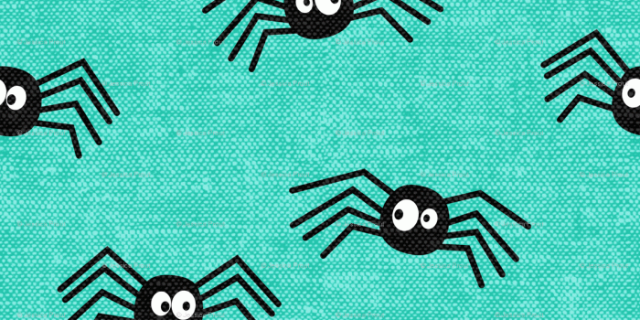 1125x1125 Cute Spiders - Halloween - teal - LAD19 wallpaper