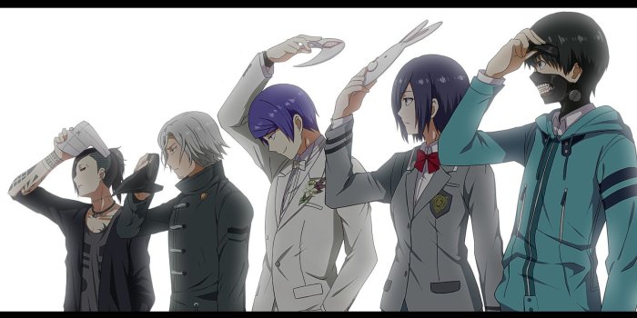 1600x834 Tokyo Ghoul characters HD wallpaper | Wallpaper Flare