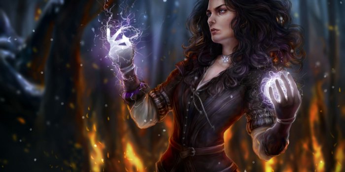 2560x1600 Download wallpapers Yennefer, art, characters, magic, Witcher 3 for