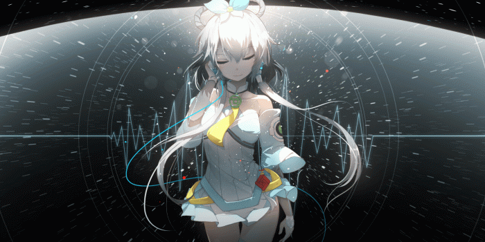 1680x1050 Download 1680x1050 Anime Girl, Dress, Closed Eyes, White Hair