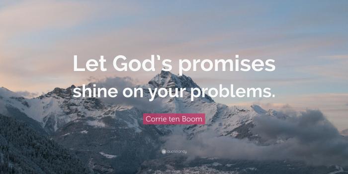 3840x2160 Corrie ten Boom Quote: “Let God's promises shine on your problems