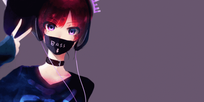 2880x1800 Download 2880x1800 Anime Girl, Mask, Redhead, Headphones Wallpapers