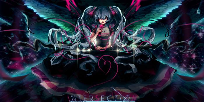 2560x1440 Download 2560x1440 Hatsune Miku, Dark Theme, Twintails, Vocaloid