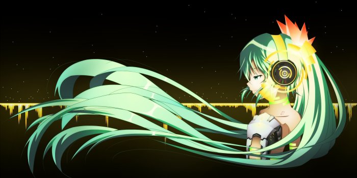 4090x2182 Aqua eyes aqua hair aria dark hatsune miku headphones long hair