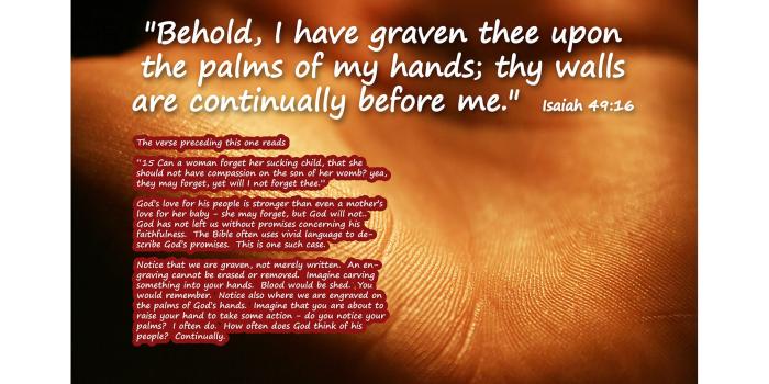 1920x1200 Visual Aid: I have graven you on my hands | Refrigerator Devotionals